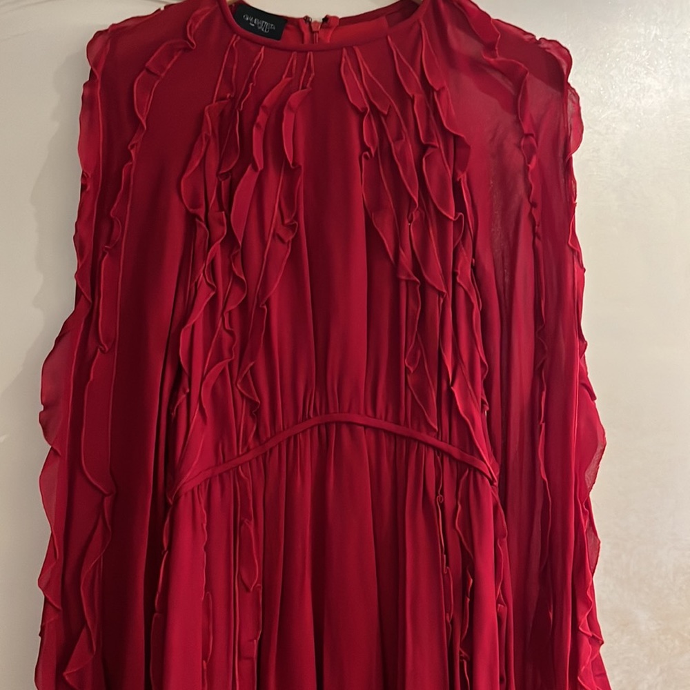 Beautiful Giambattista Vali red ruffle dress - Picture 6 of 10